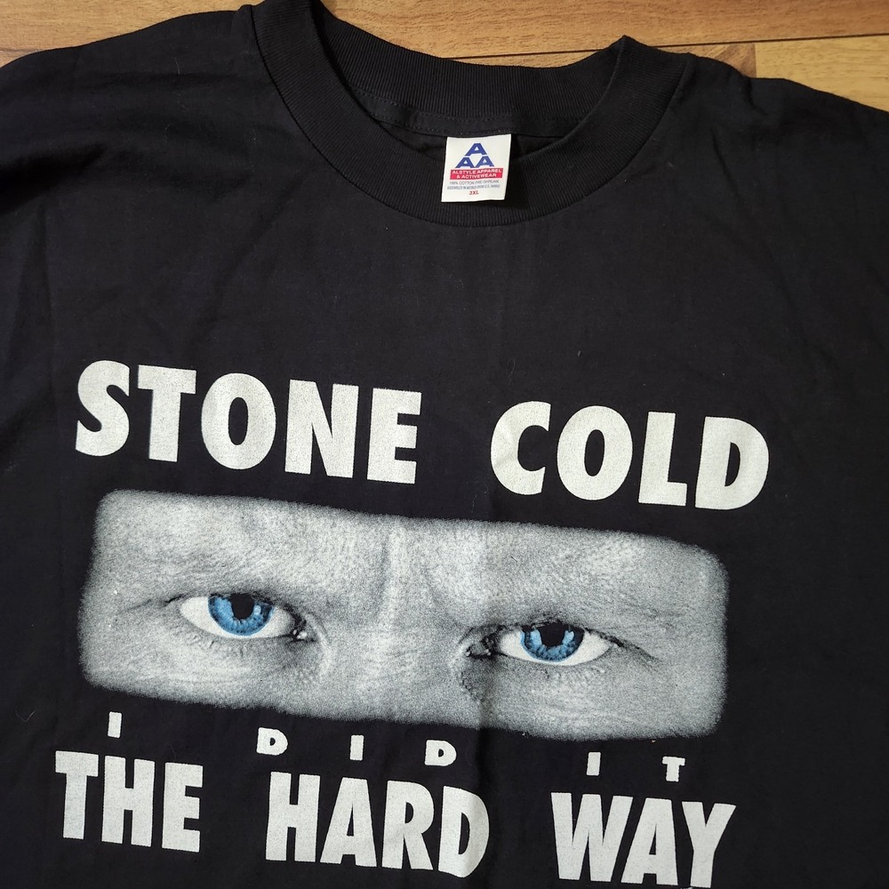 Vintage WWF Stone Cold Steve Austin T-Shirt Black Size 3XL/XXXL